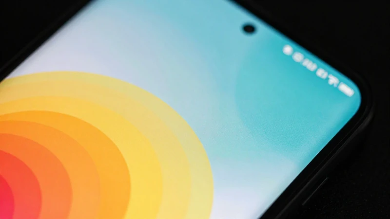 Smartphone Android con colores vibrantes y detalle