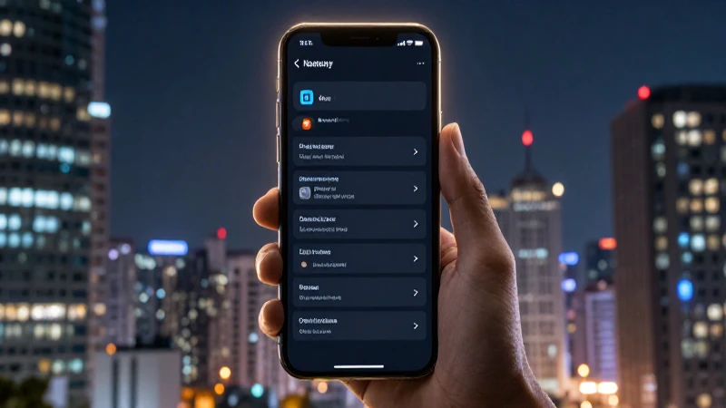 Smartphone muestra redes con ciudad futurista