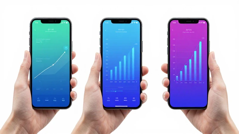 Teléfonos comparados con graficos luminosos y optimistas