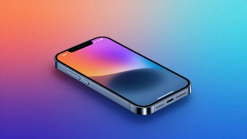 Smartphone moderno con fondo degradado vibrante
