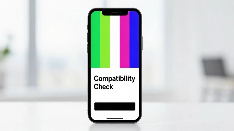 Teléfono móvil mostrando prueba de compatibilidad