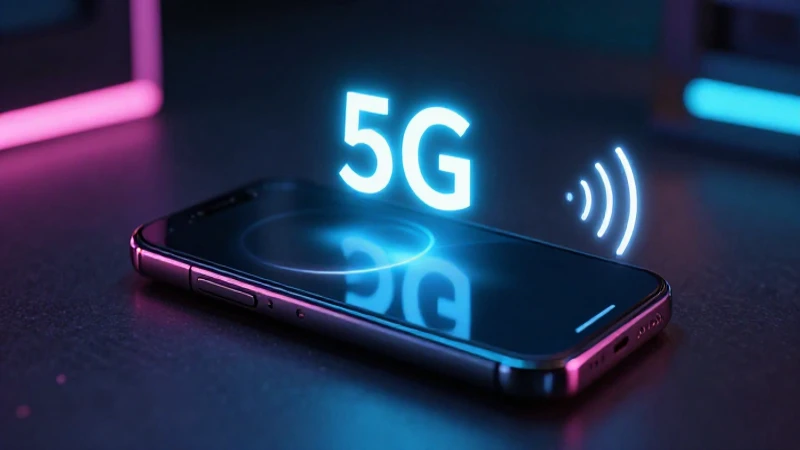 Smartphone moderno con vibrante señal 5G
