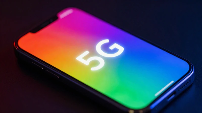Teléfono muestra señal 5G brillante