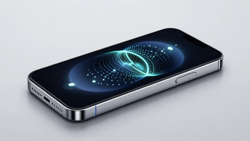 Smartphone futurista irradia señal brillante