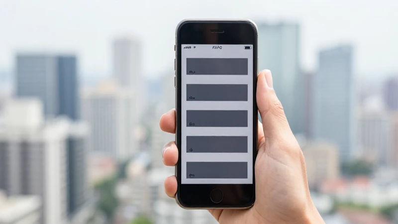 Smartphone muestra señal con paisaje borroso