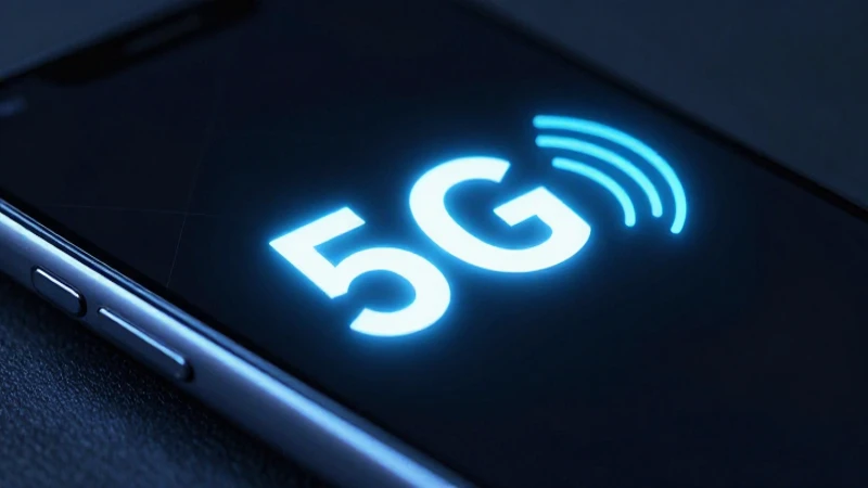 Teléfono con señal brillante 5G, estilo cyberpunk