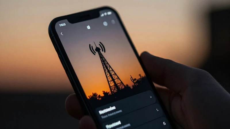 Smartphone muestra ajustes de red desenfocados