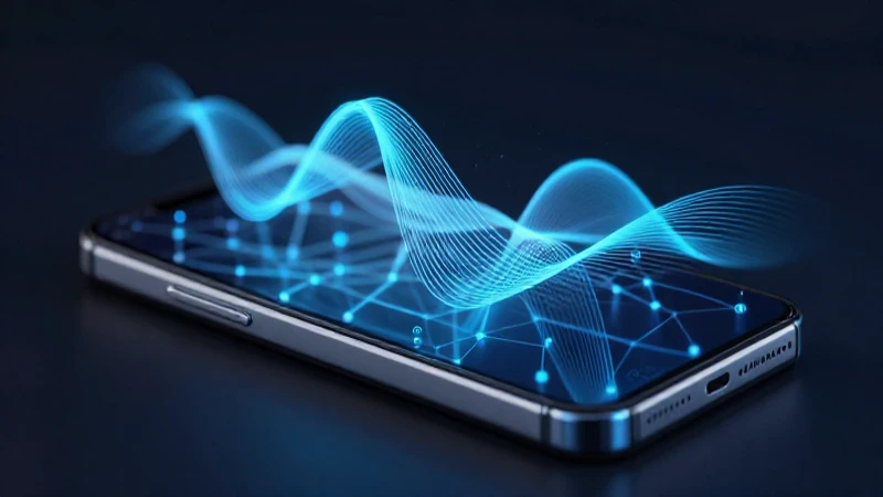 Smartphone moderno con ondas 5G cinematográficas