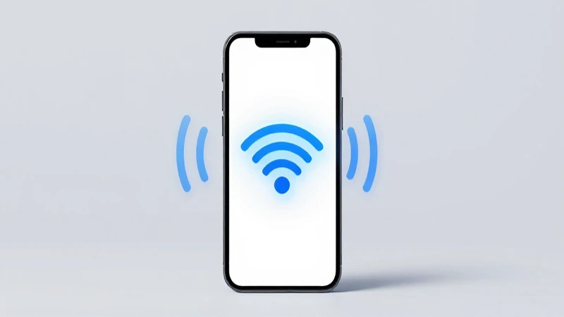 Teléfono inteligente muestra señal 5G azul