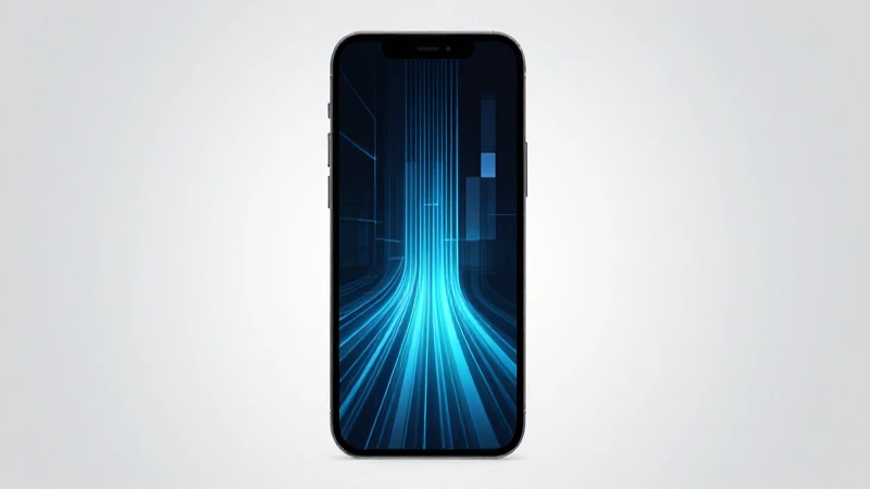 Smartphone con datos futuristas e iluminación brillante