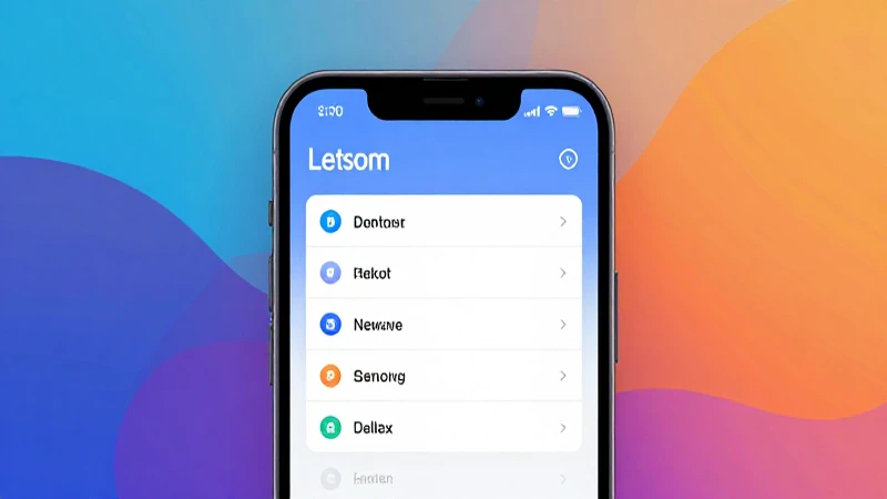 Smartphone muestra ajustes con fondo abstracto
