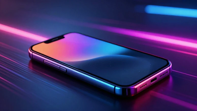 Smartphone moderno con luces de neón dinámicas