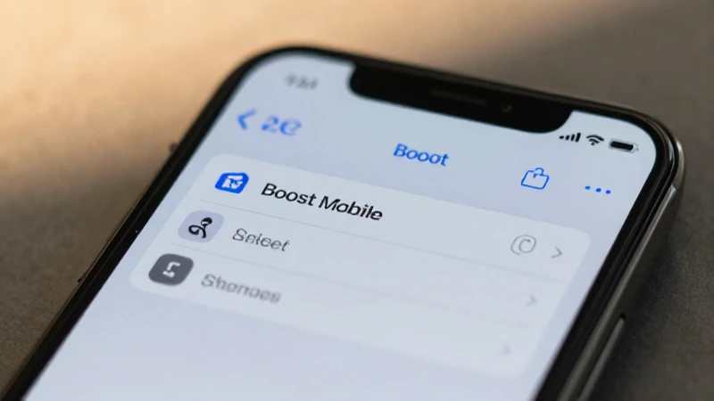 iPhone muestra ajustes con logo Boost Mobile