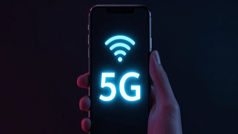 Smartphone Android con 5G y brillo neón