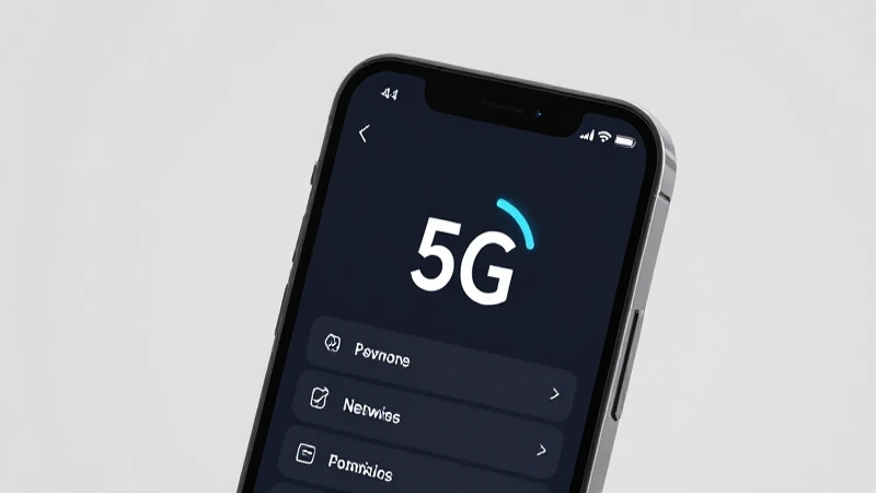 Teléfono muestra 5G con diseño moderno