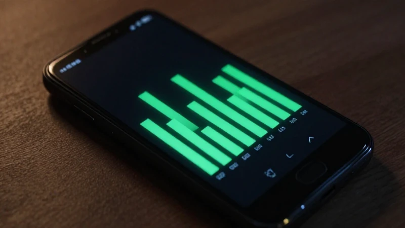 Smartphone Android con señal verde, iluminación cinematográfica